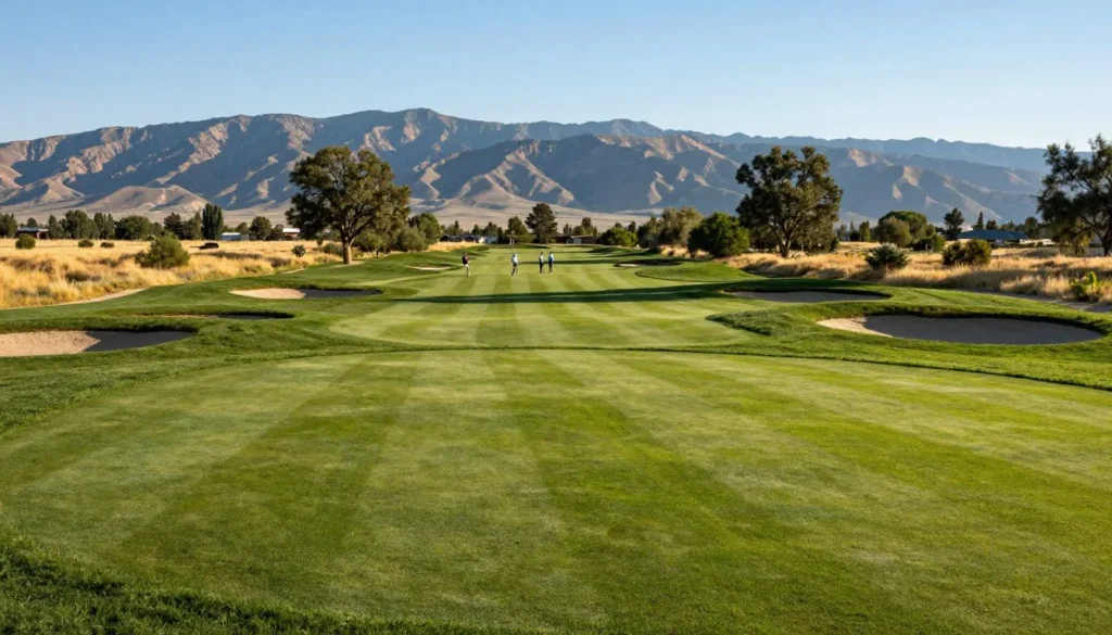Golf course in Heber Valley with mountain backdrop