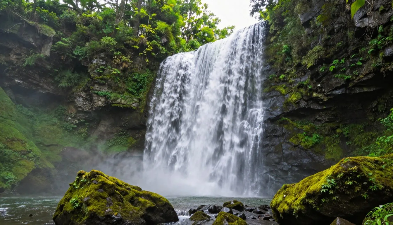 Gorges State Park waterfalls cascading through lush green forest in North Carolina