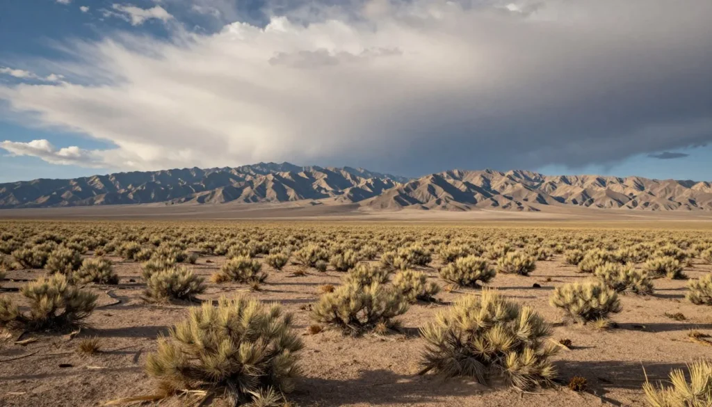 Great Basin Desert landscape with distant mountains