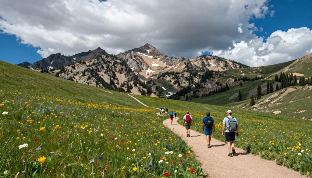 Great Basin National Park scenic mountain vista with hiking trail