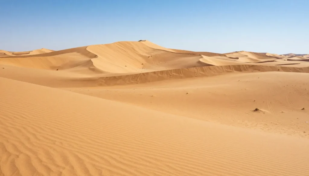 Great Sand Sea dunes in Siwa Oasis Egypt with golden desert landscape Great Sand Sea dunes in Siwa Oasis Egypt with golden desert landscape