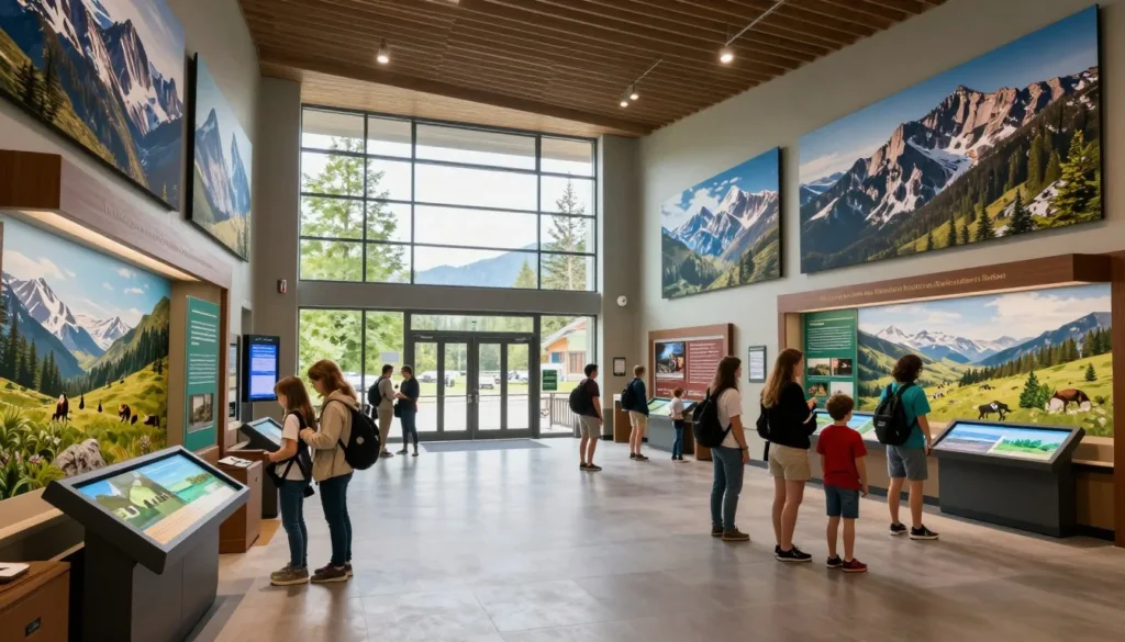 Great Smoky Mountains visitor center with exhibits Great Smoky Mountains visitor center with exhibits