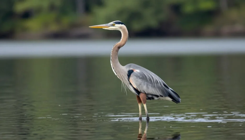 Great blue heron wading in Lake Placid at Chickasaw State Park Great blue heron wading in Lake Placid at Chickasaw State Park