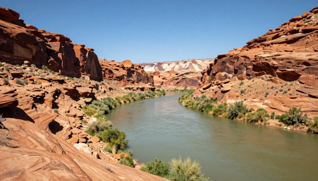 Green River flowing through desert canyon landscape
