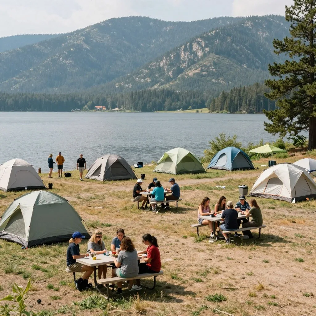Group camping area at Trinidad Lake State Park Group camping area at Trinidad Lake State Park