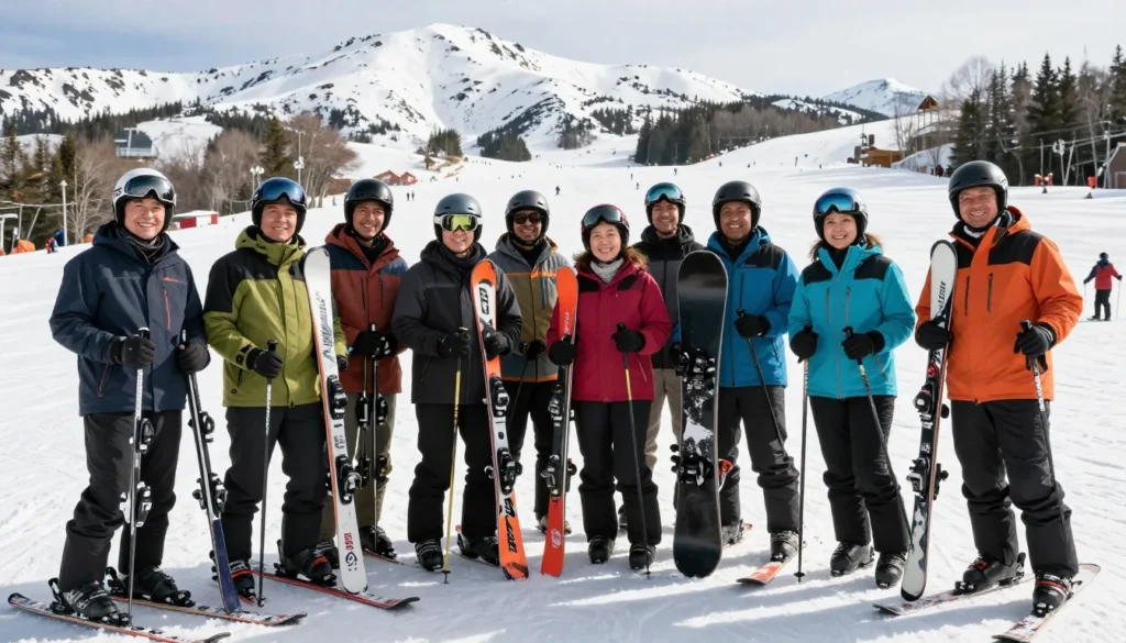 Happy diverse group of visitors on Cataloochee slopes Happy diverse group of visitors on Cataloochee slopes