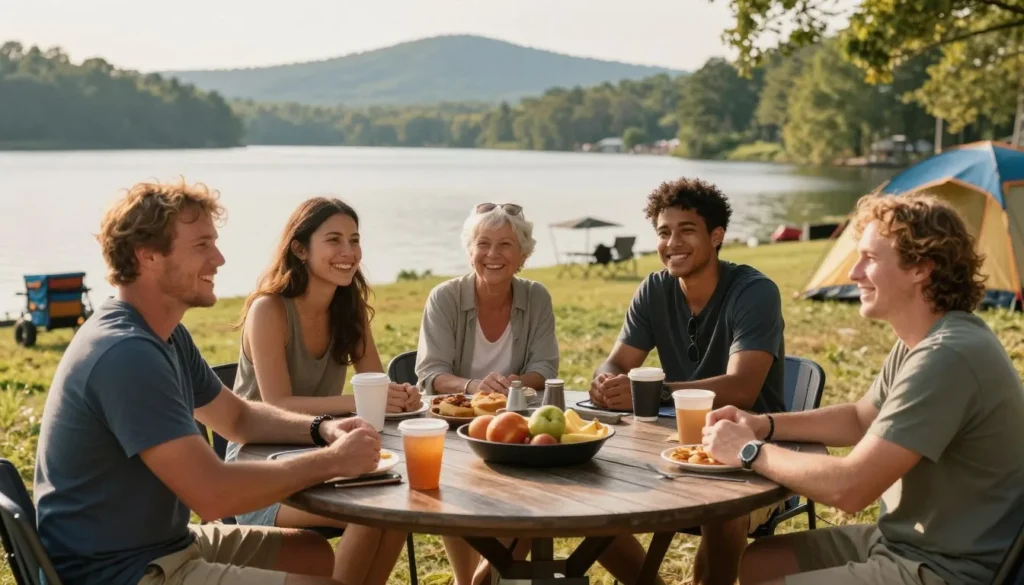 Happy visitors at Indian Mountain State Park Tennessee Happy visitors at Indian Mountain State Park Tennessee