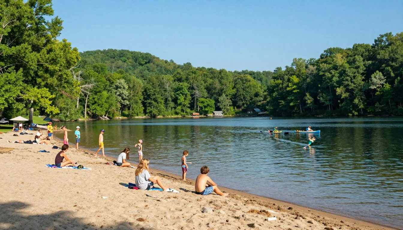 Harrison-Bay-State-Park-Tennessee-scenic-lakeside-view-with-families-enjoying-recreational Harrison Bay State Park Tennessee scenic lakeside view with families enjoying recreational activities