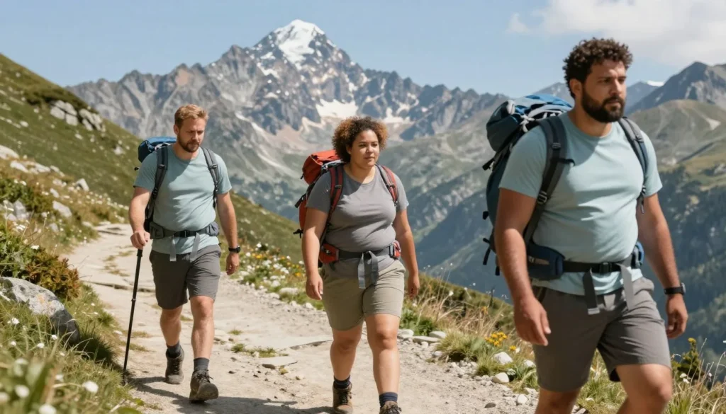 Hikers on alpine trail in Snake Range