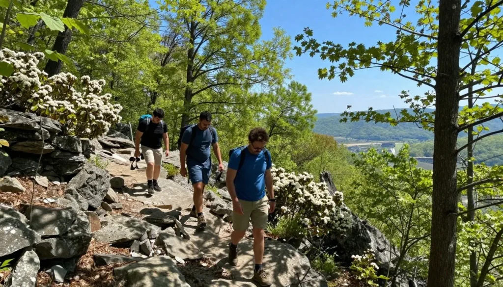 Hikers on trail at Frozen Head State Park Tennessee