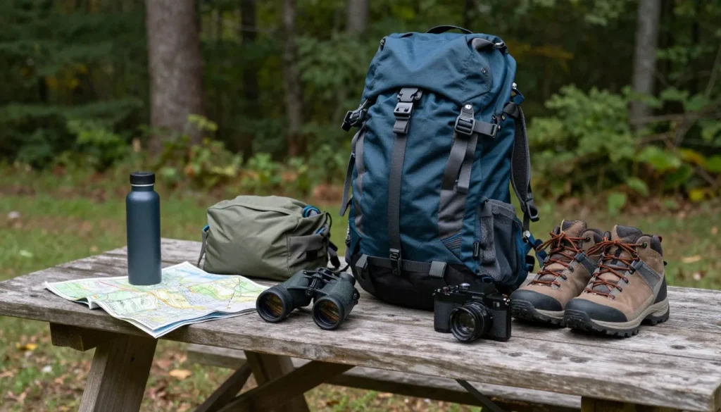 Hiking gear at Cumberland Mountain State Park Tennessee Hiking gear at Cumberland Mountain State Park Tennessee
