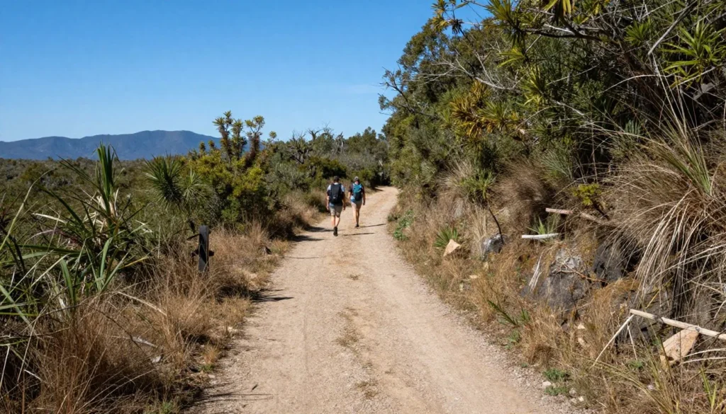 Hiking trail at Trinidad Lake State Park Hiking trail at Trinidad Lake State Park