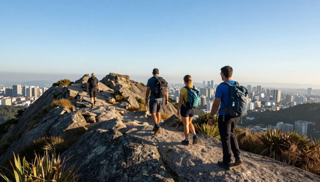 Hiking trail in Serra do Curral mountains with city view