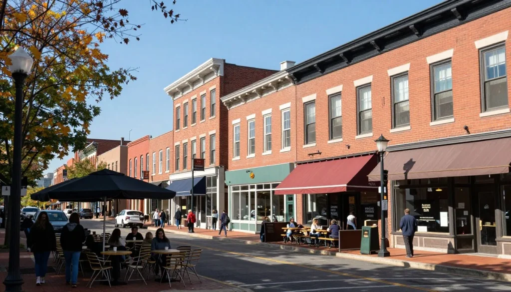 Historic downtown Knoxville street scene with shops Historic downtown Knoxville street scene with shops