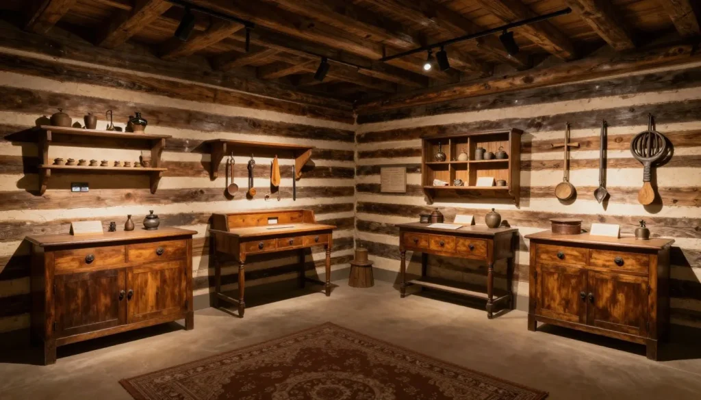 Historic log cabin museum display Smoky Mountains Tennessee Historic log cabin museum display Smoky Mountains Tennessee