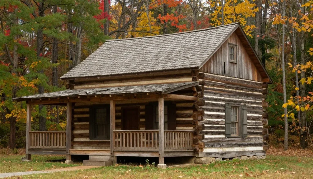Historic log cabin structure in Tennessee with period details Historic log cabin structure in Tennessee with period details