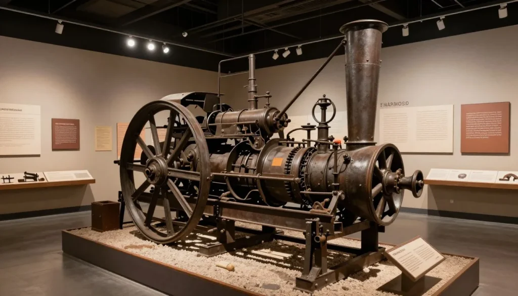 Historic mining equipment display in Nevada museum
