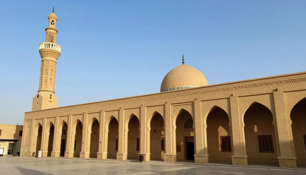 Historic mosque in Zabid with traditional Islamic architecture and distinctive minaret Historic mosque in Zabid with traditional Islamic architecture and distinctive minaret