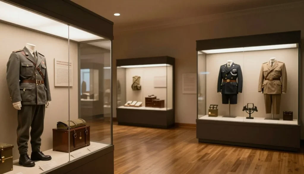 Historic museum interior with Civil War artifacts Historic museum interior with Civil War artifacts