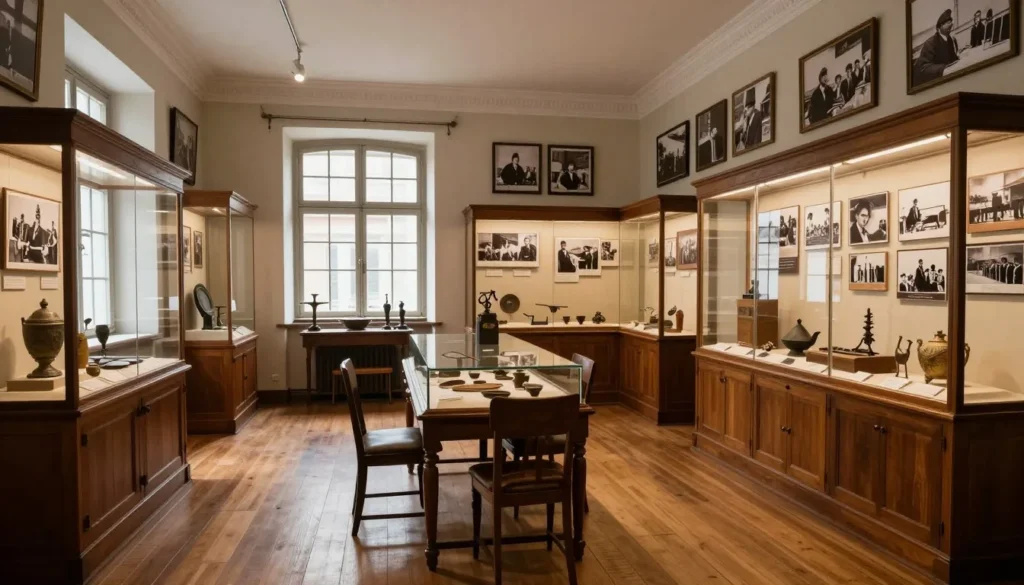 Historical museum interior displaying Old West artifacts and photographs in Glenwood Springs
