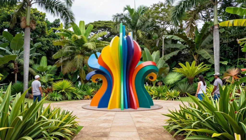 Inhotim outdoor art installation with tropical plants