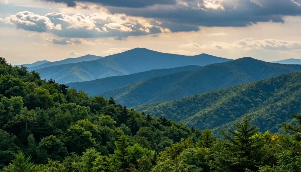 Inspiring mountain vista in Great Smoky Mountains National Park Inspiring mountain vista in Great Smoky Mountains National Park