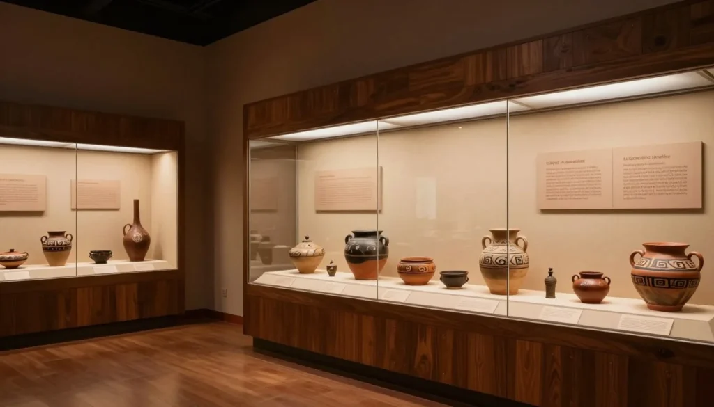 Interior of cultural museum with Native American exhibits
