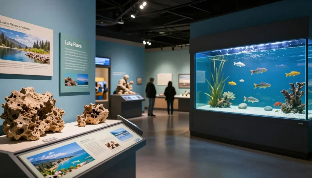 Interpretive nature center display about Lake Tahoe ecology