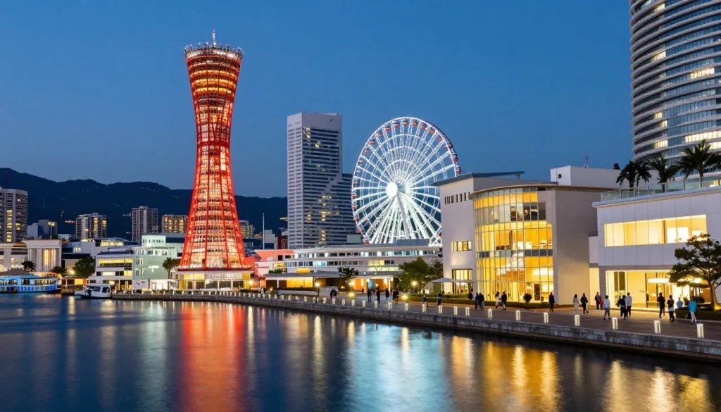 Kobe harborland waterfront with shopping and entertainment district Kobe harborland waterfront with shopping and entertainment district