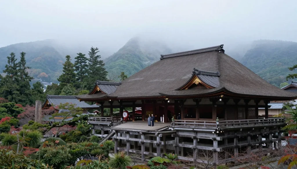 Koyasan mountain temple complex surrounded by forest Koyasan mountain temple complex surrounded by forest