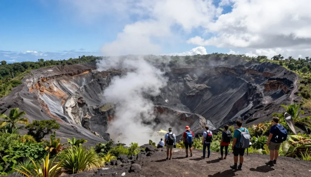 La Soufriere volcano crater on St. Vincent Island La Soufriere volcano crater on St. Vincent Island