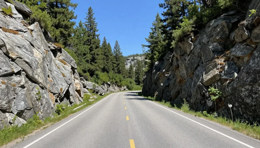 Lamoille Canyon road winding through Ruby Mountains