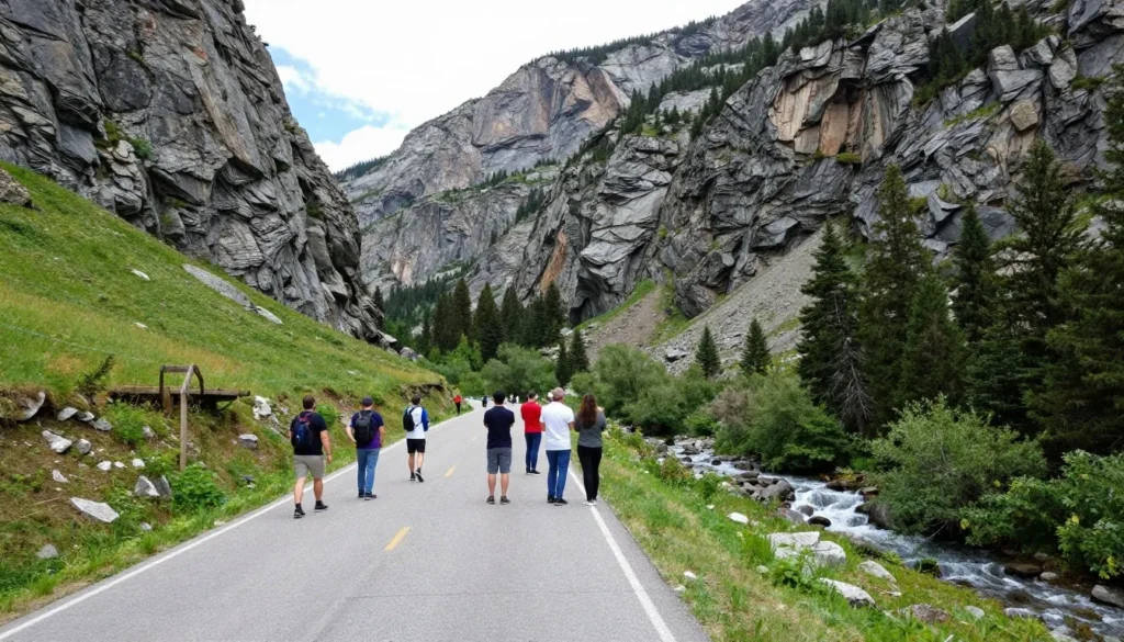 Lamoille Canyon scenic entrance with mountain views in Ruby Mountains Nevada
