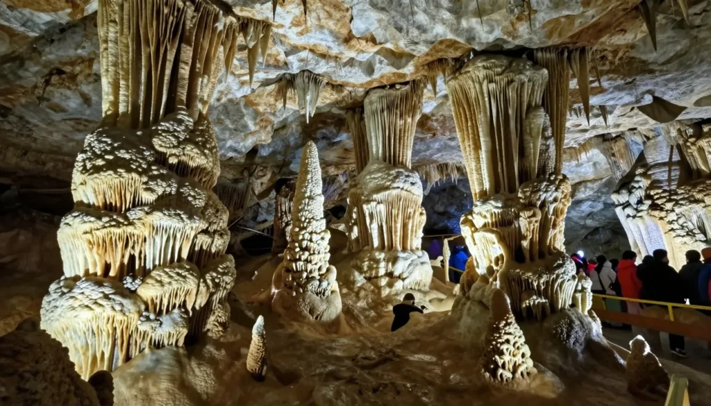 Lehman Caves interior showing intricate limestone formations