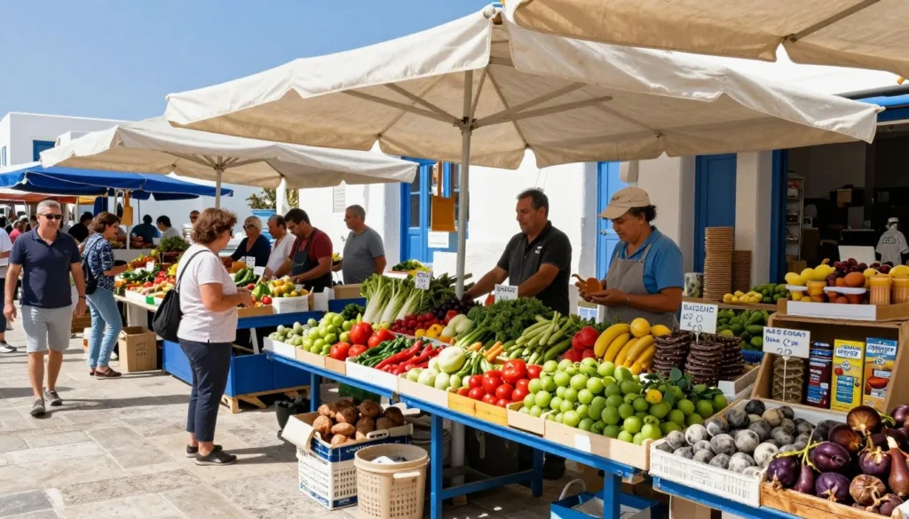 Local Italian market with fresh produce and local products