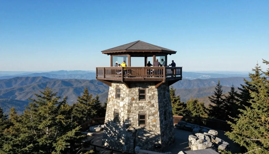 Look Rock observation tower on Foothills Parkway with panoramic mountain views Look Rock observation tower on Foothills Parkway with panoramic mountain views