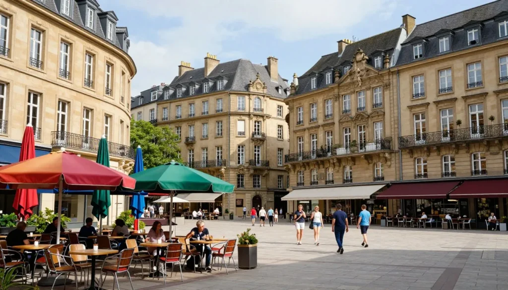 Luxembourg City Place d'Armes central square with outdoor cafes and historic architecture
