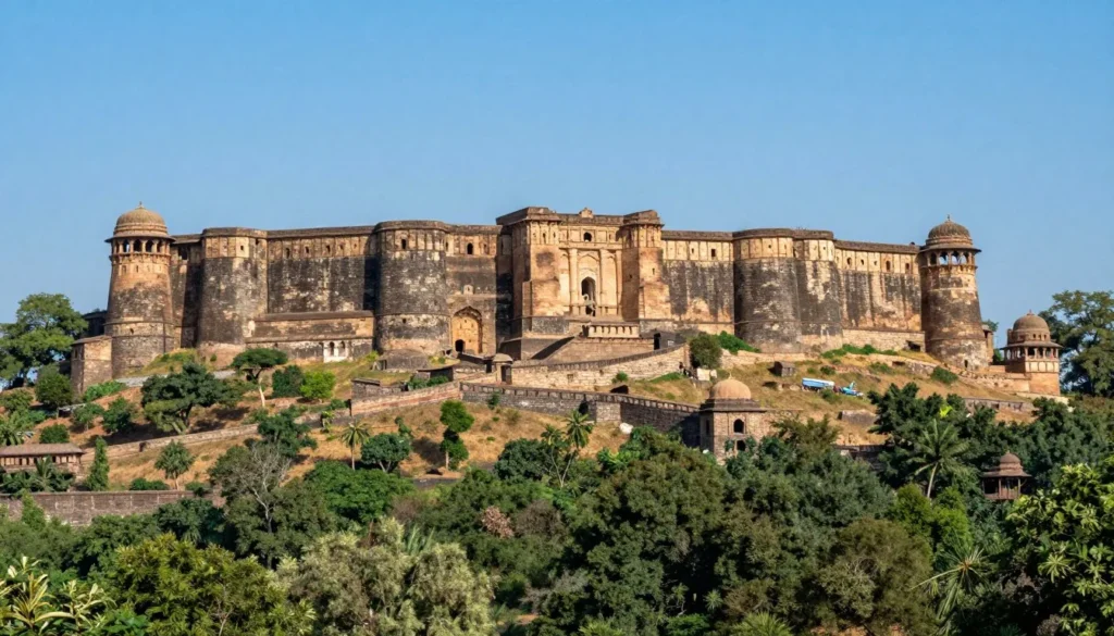 Majestic Ranthambore Fort perched on hilltop surrounded by forest