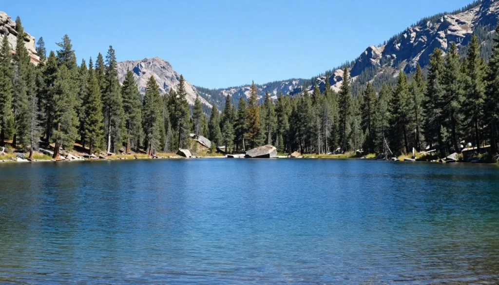 Marlette Lake pristine mountain lake surrounded by peaks