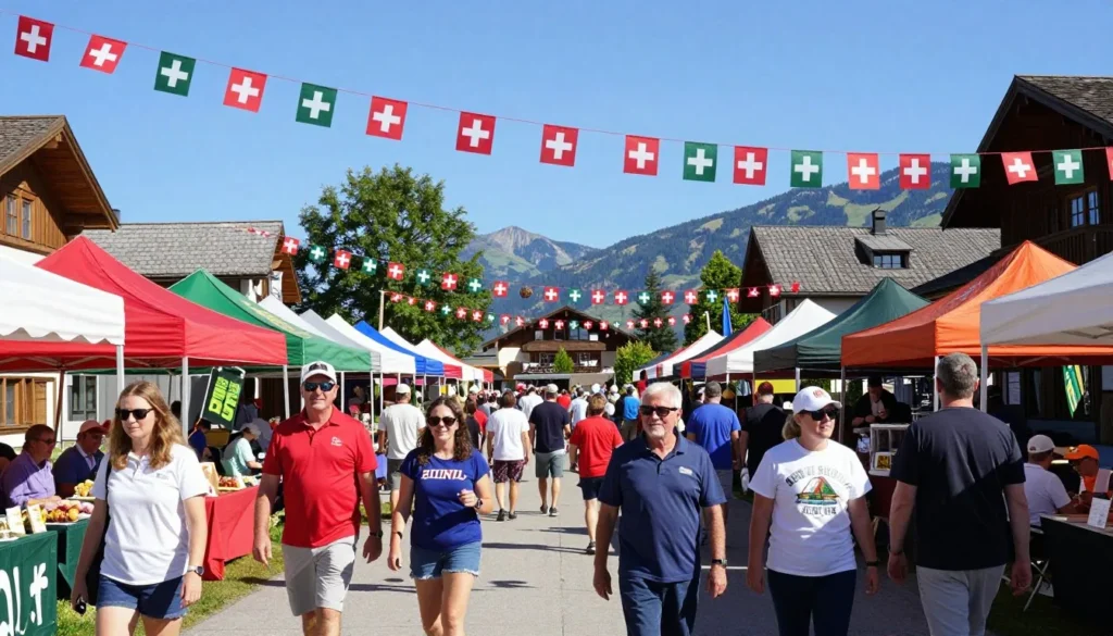 Midway Swiss Days festival celebration with traditional decorations