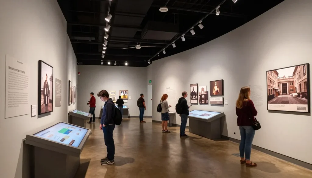 Modern museum interior with Tennessee cultural exhibits Modern museum interior with Tennessee cultural exhibits
