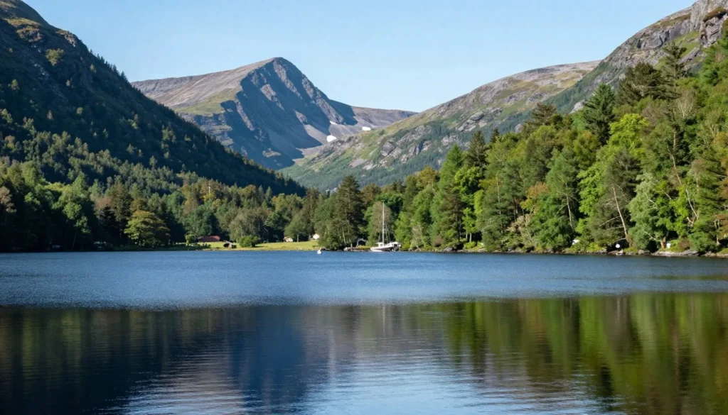 Mountain and lake scenery at Killarney National Park near Dingle Peninsula Ireland