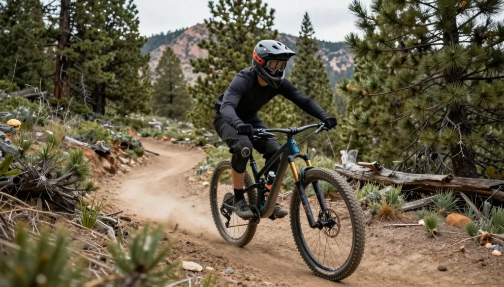 Mountain biker on Nevada backcountry trail