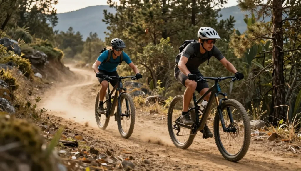 Mountain bikers on Doe Mountain trail system