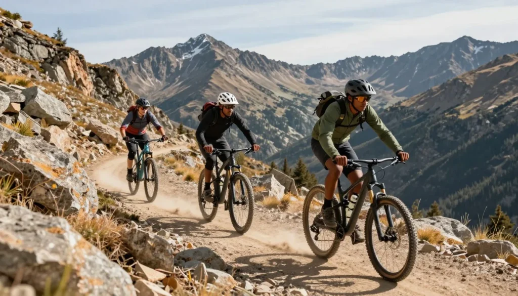 Mountain bikers on Taylor Pass trail Mountain bikers on Taylor Pass trail