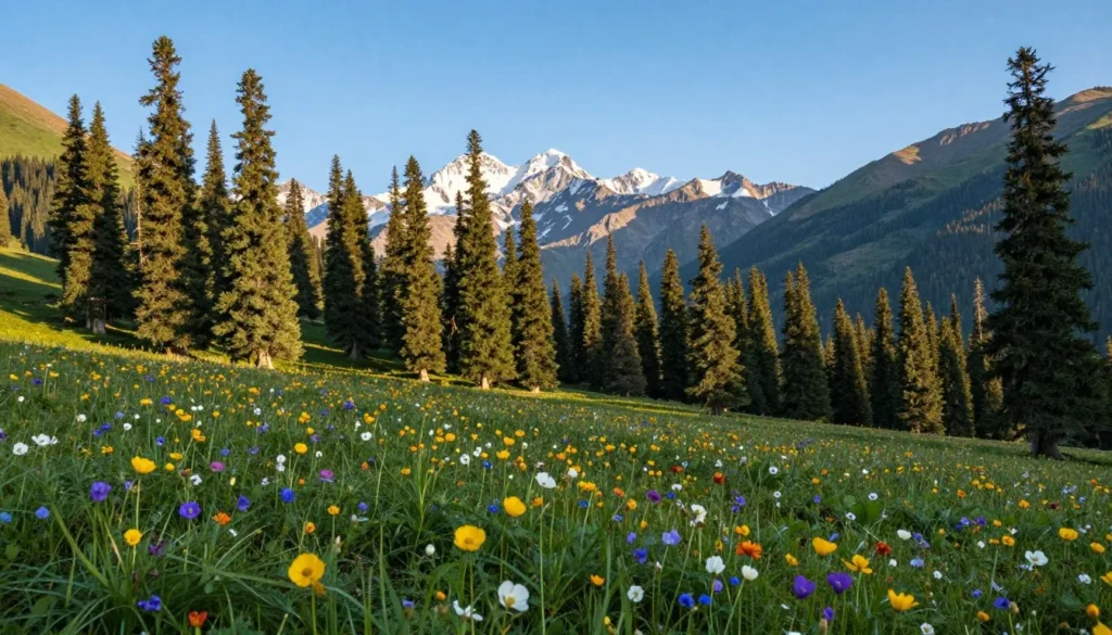 Mountain meadow filled with wildflowers