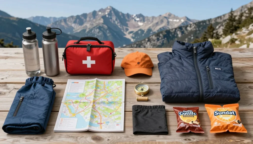Mountain safety equipment for hiking at high elevation Mountain safety equipment for hiking at high elevation