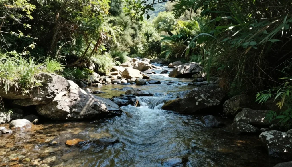 Mountain stream cascading over rocks