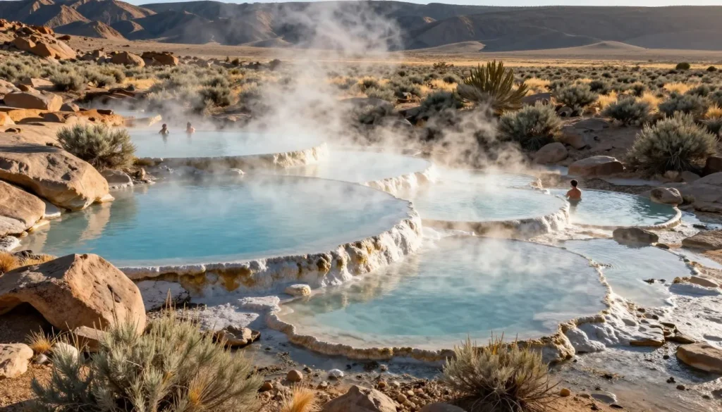 Multiple natural hot spring pools at Smith Creek Valley Multiple natural hot spring pools at Smith Creek Valley