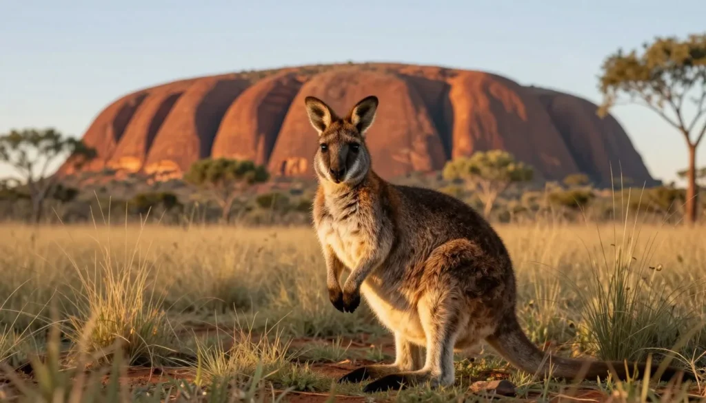Native wildlife including wallaby in natural Purnululu habitat with rock formations Native wildlife including wallaby in natural Purnululu habitat with rock formations